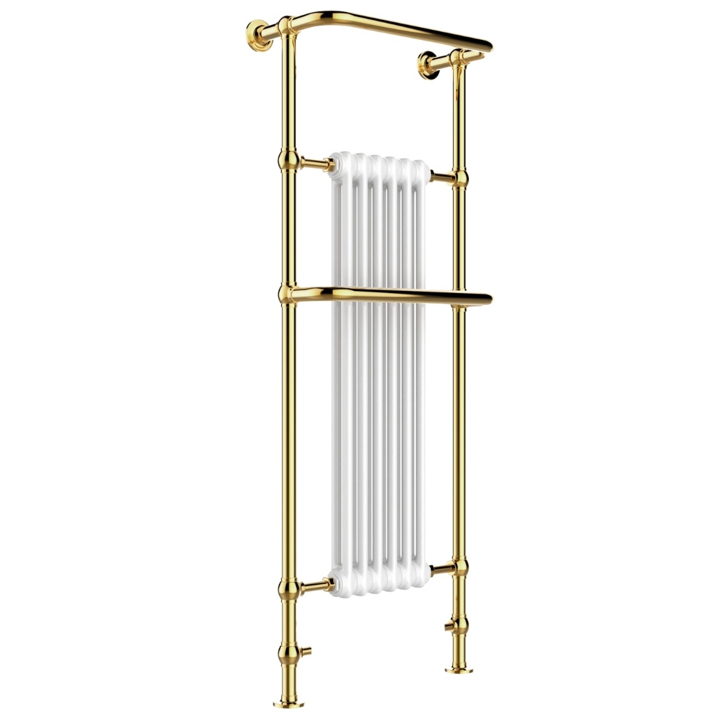 JTP Grosvenor Polished Gold 1500mm x 574mm Traditional Towel Radiator Cut Out